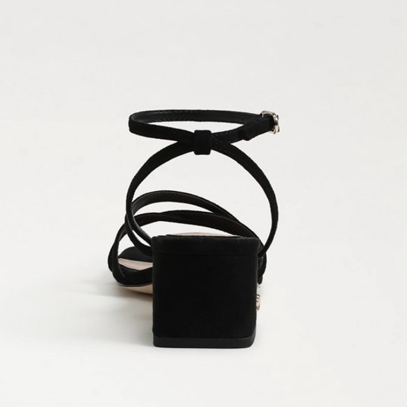 Sam Edelman Whitley Block Heel Sandal in black suede - Picture 4 of 10